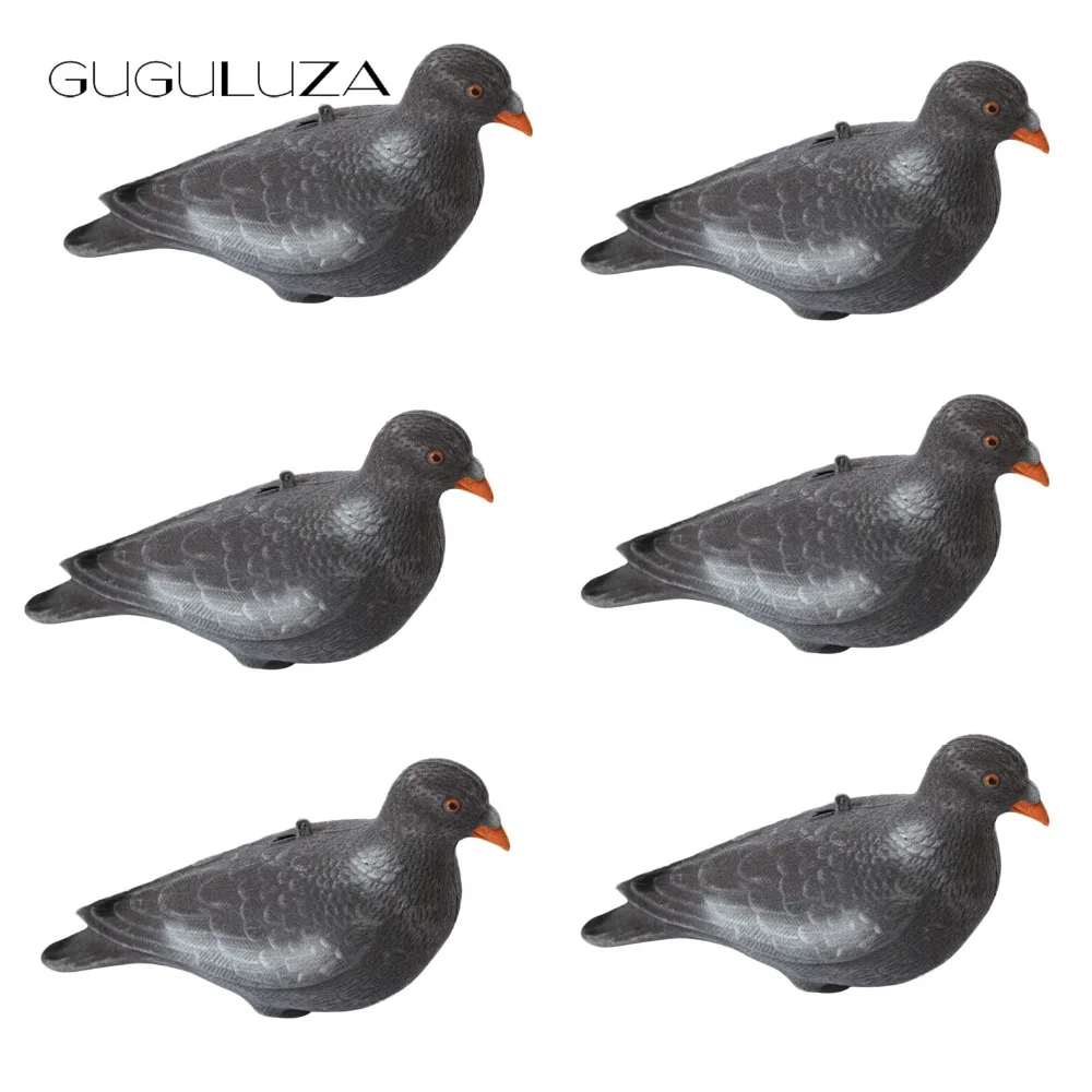 

GUGULUZA 6 x Full Body Flocked Pigeon Decoy 12 inch Realistic Dove With Stick Pegs