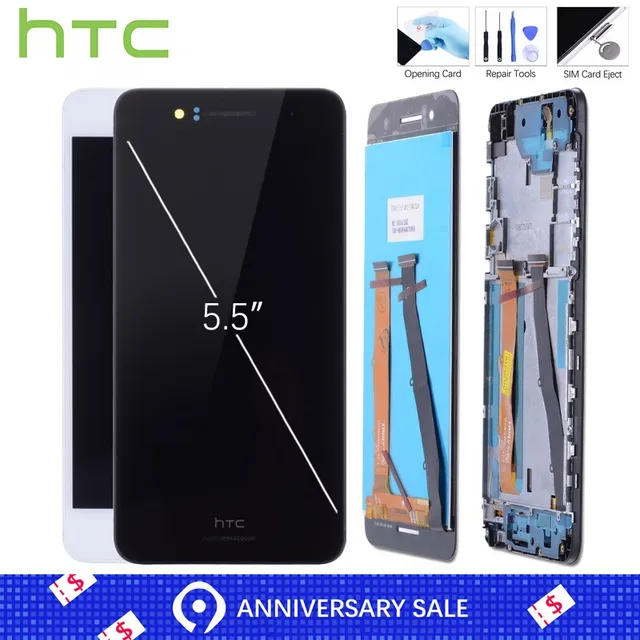 Дисплей для HTC Desire 728 D728 728G 728W LCD в сборе с тачскрином на рамке Оригинал Черно-белый