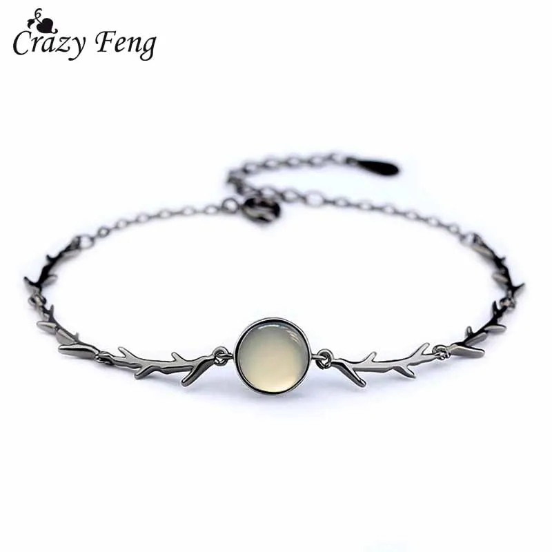 

Crazy Feng Personality Opal Bracelets Fashion Thai Rose Flower Thorn Bijoux Gift Vintage Adjustable Bracelet Bangles For Women
