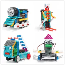 4 in 1 Remote control RC Train/Skiing/Duck/Fire fighting truck robot 170pcs Building blocks assembly electronic toy model gift