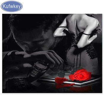 

5d art Diamond painting couple love man woman Cross Stitch Square round Diamond mosaic Diamond Embroidery Portrait pattern decor