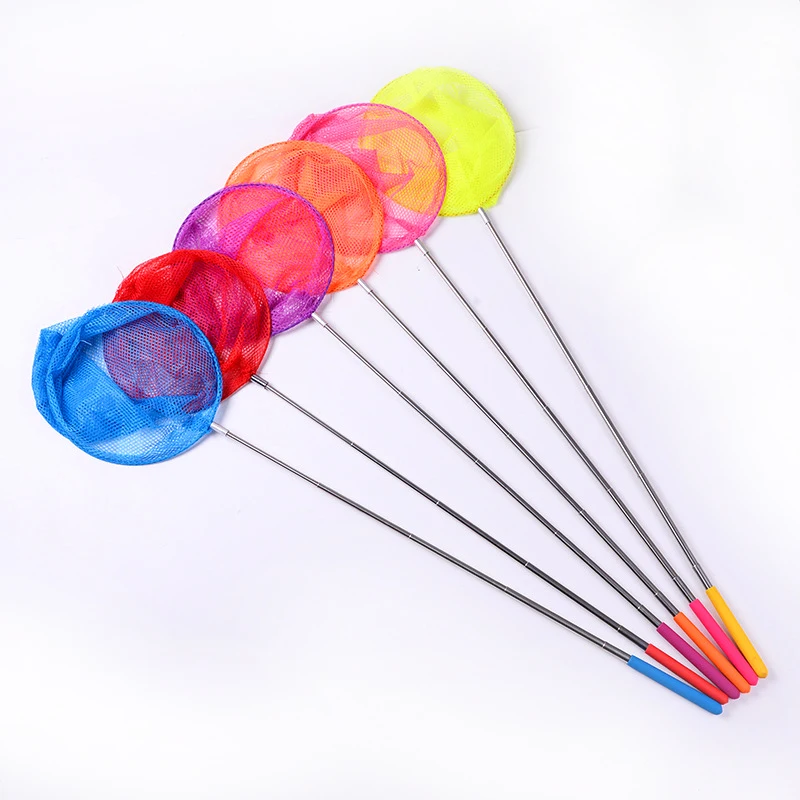 38CM Extendable Butterfly Net Insect Bug Handle Pole Folding Colorful