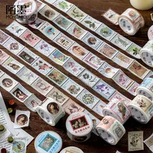 Vintage Post Office Series Color Washi Tape Release pegatinas de papel Scrapbooking papelería café planta cinta decorativa