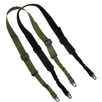 

GUGULUZA Two Points Gun Sling Adjustable Rifle Sling with Elastic Bungee Cord + Metal Clip for Hunting