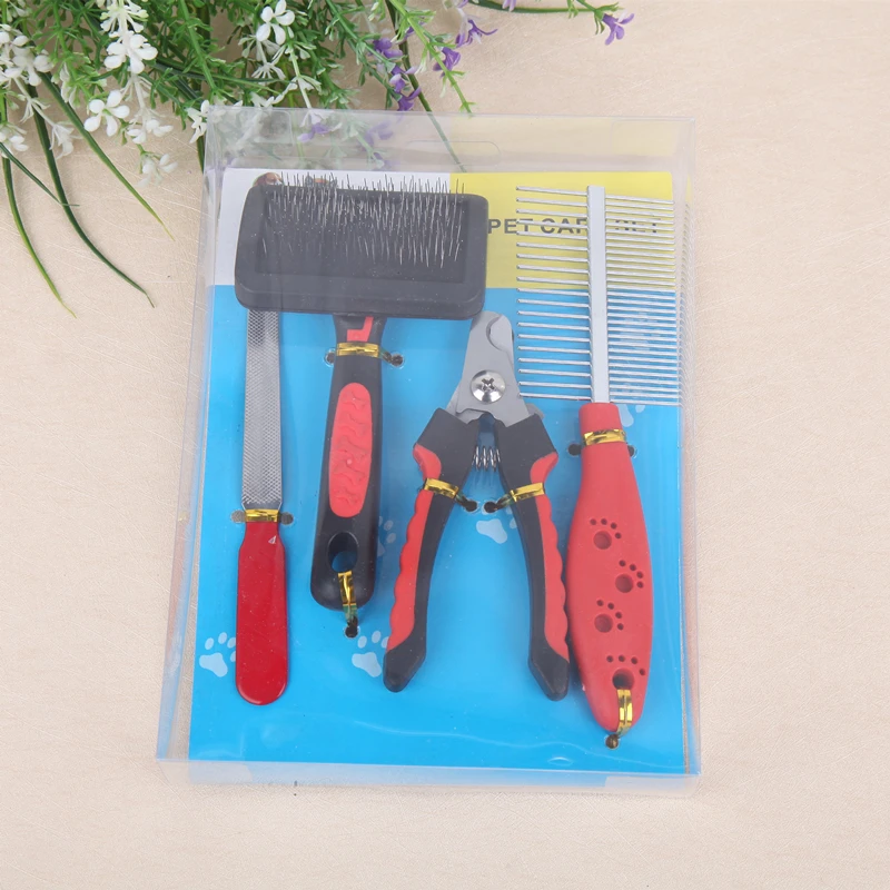 Fengpei NEW 1 Set Pet Grooming Supplies Dog&Cat Comb Rasp Nail Clippers Grooming Care Family Using For Dog Cat Traveling High Quality 7
