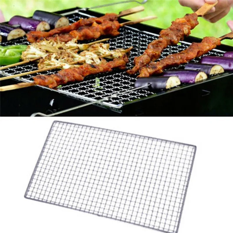 

Non-stick Barbecue Grilling Mesh Mats High Security Grid Shape BBQ Mat with Heat Resistance 25x40cm For Outdoor Activities