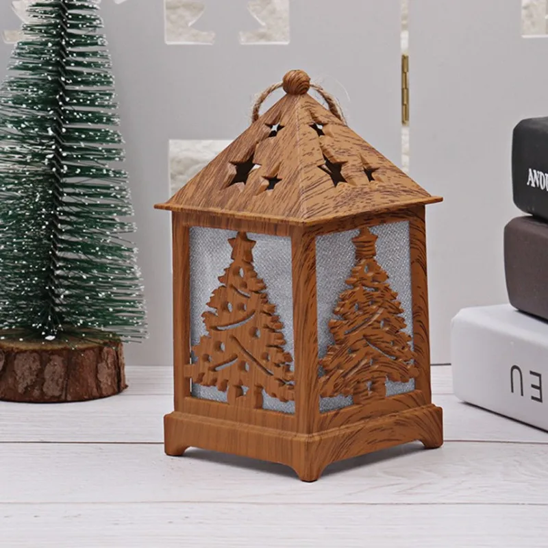 Поддельные деревянные елочные украшения кулон в виде домика украшения со светодиодами светящиеся домики рождественские украшения для дома navidad
