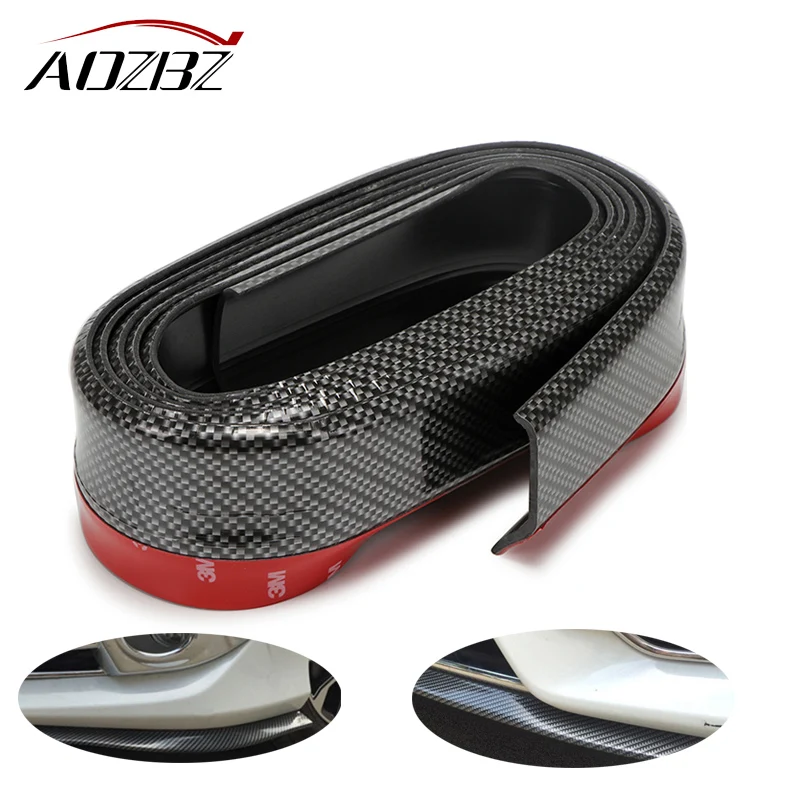Buy 2.5M / 8.2ft Universal Car Lip Skirt Protector Car Front Lip Carbon Fiber