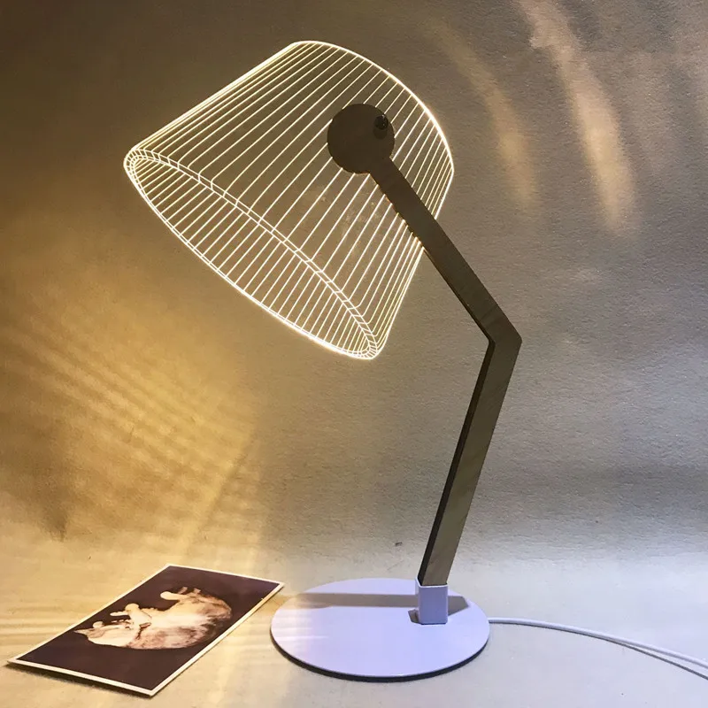 HZFCEW 3D визуальный светодиодный Сова акрил ночной Светильник для дома украшение стола для детей Рождественский подарок USB настольная лампа - Испускаемый цвет: desk lamp