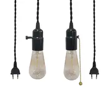 ЕС светодиодный держатель лампы с кабельным переключателем штепсельная вилка DIY аксессуары для подвесных ламп простой E27 маленький аварийный свет рот