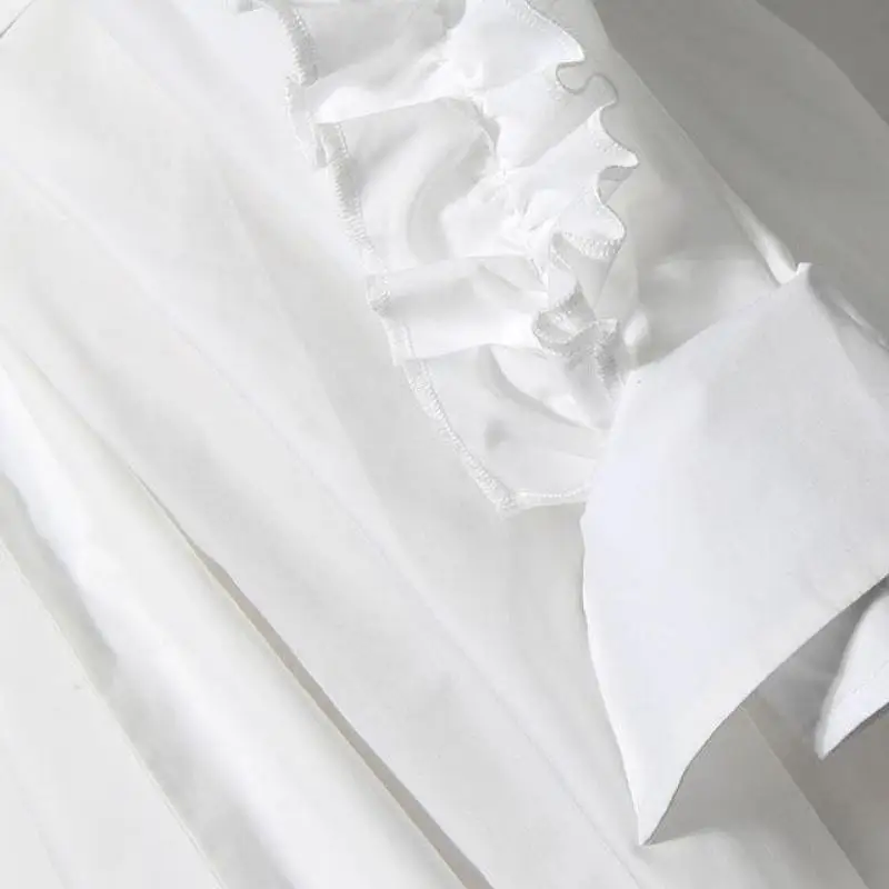 2019 Весна новое поступление нерегулярные край листа лотоса с длинным рукавом Blusas