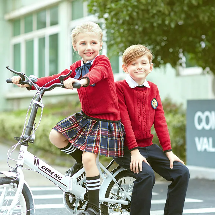 Детская школьная форма в британском стиле первоклассная одежда Детские свитера рубашка юбка брюки униформа для детского сада D-0621