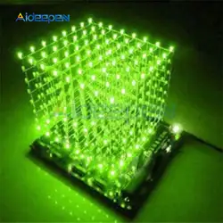 3D Квадрат DIY комплект 8x8 x мм 8 3 светодио дный светодиодный куб Белый светодио дный светодиодный зеленый свет печатной платы умная