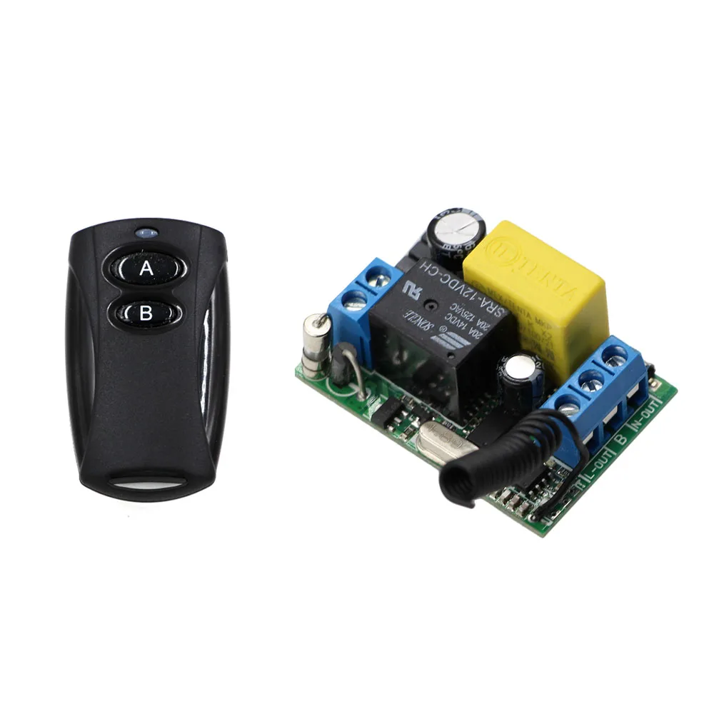 

New AC 220V Wireless Remote Control Switch Remote Light Power Switch Radio Relay 1CH 1 CH Receiver + Black Wireless Transmitter