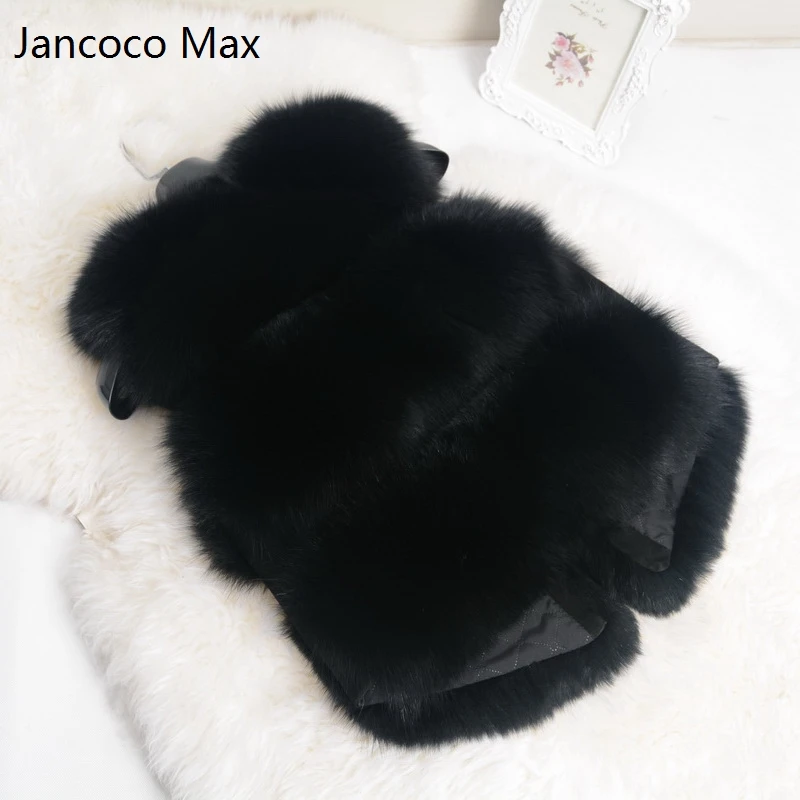 Jancoco Max, новинка, натуральный мех, жилет для женщин, зимний, натуральный, мягкий, Лисий мех, жилет для девушек, модный жилет, пальто, опт/розница, S1673