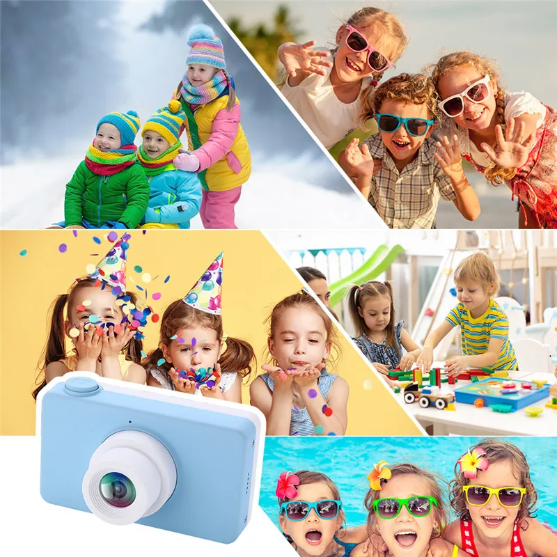 Kids Camera 2.0 inch 8MP HD Video Digital Cameras Children Cam Camcorder Christmas Birthday Gifts for Boys Girls With 16GB Card