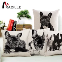 Miracille, 18 дюймов, хлопок, лен, французский бульдог, цифровая печать, квадратная декоративная подушка, подушки для дивана, автомобиля, домашний декор, без наполнения - изображение