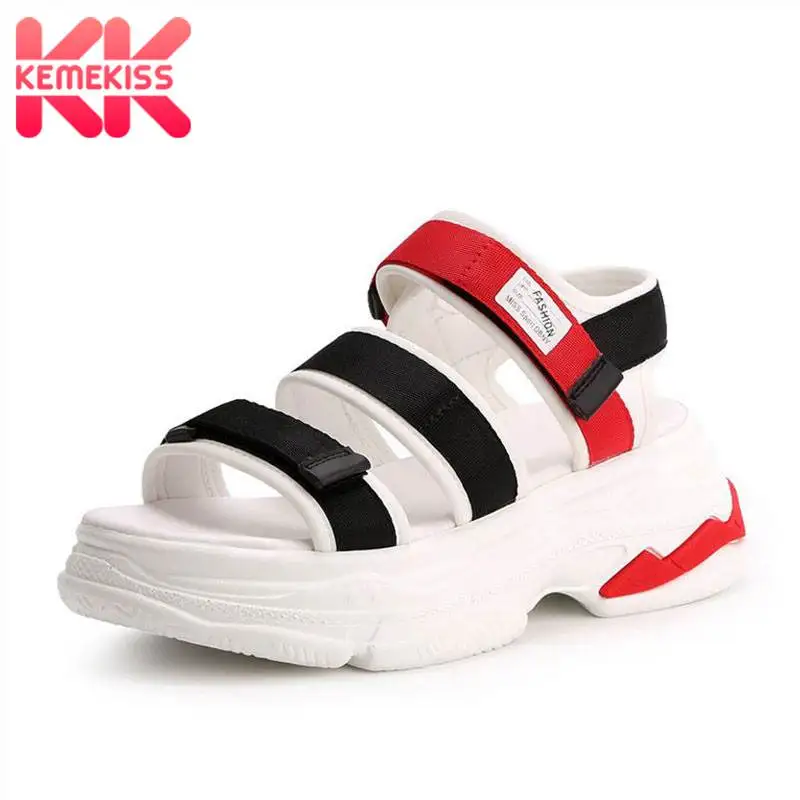 KemeKiss Women Chunky Sandals Mixed Color Casual Outdoor Beach Summer Shoes Women Fashion Sneaker Platform Sandals Size 35-40