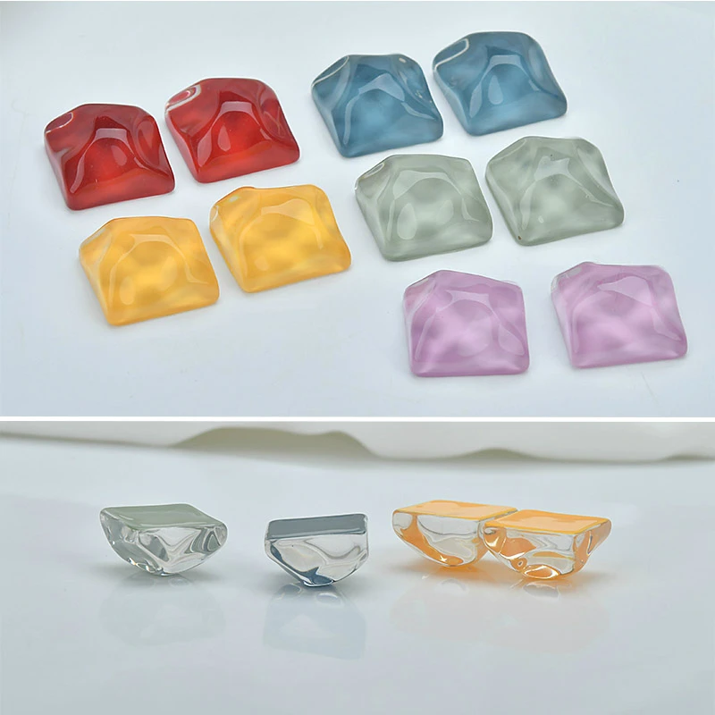 

Square irregular concave convex water ripple wave resin ear stud patch DIY hand ornament earring accessories material