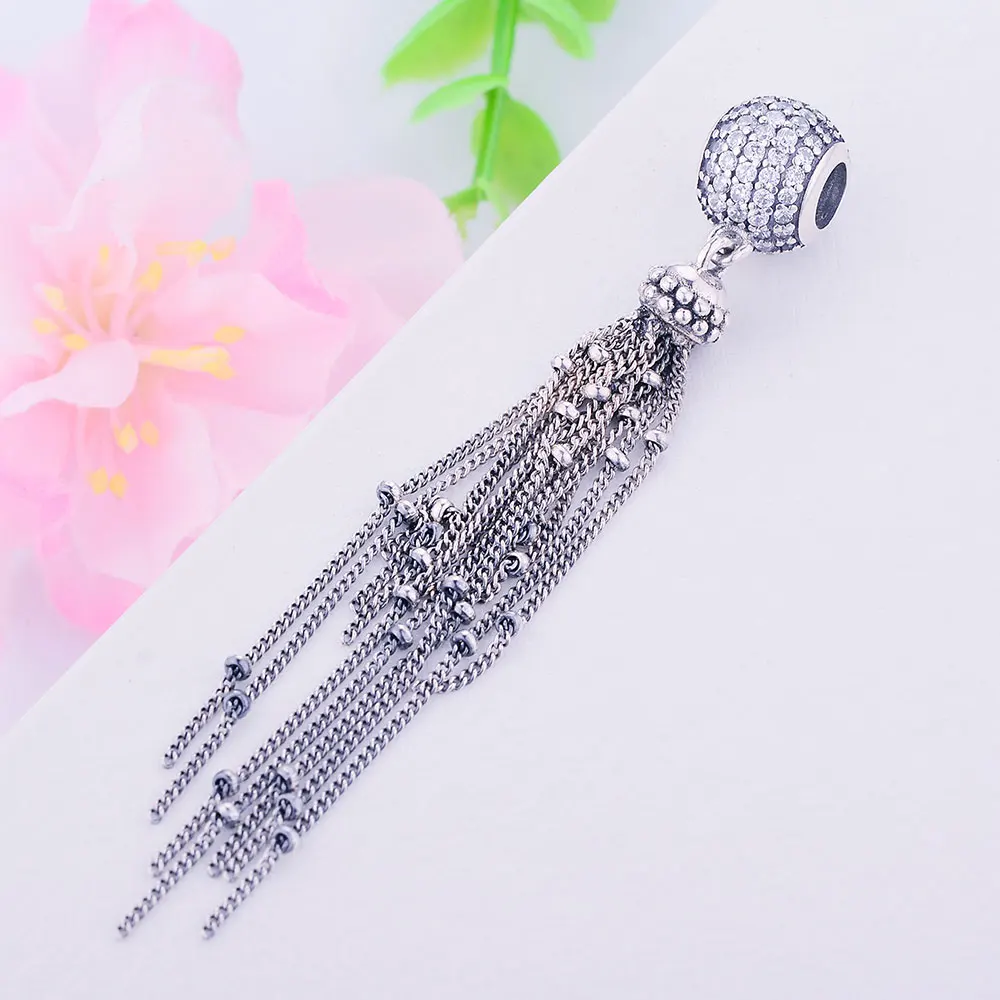 Fit Original Pandora Charm Bracelet Bangle 925 Sterling Silver Bead Enchanted Tassel Pendant Charm 2019 Spring DIY Jewelry Gift