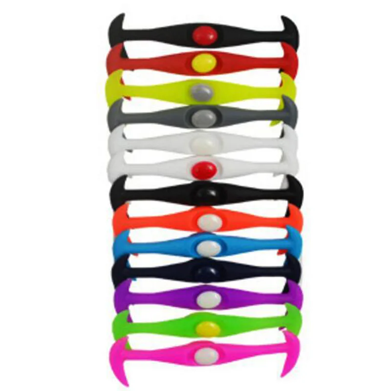 JUP 1 Bag /12 Roots None Necktie Shoelaces Adult Children Unisex Men Boy Elastic Silicone Shoelaces Casual Sports Lazy Shoelaces