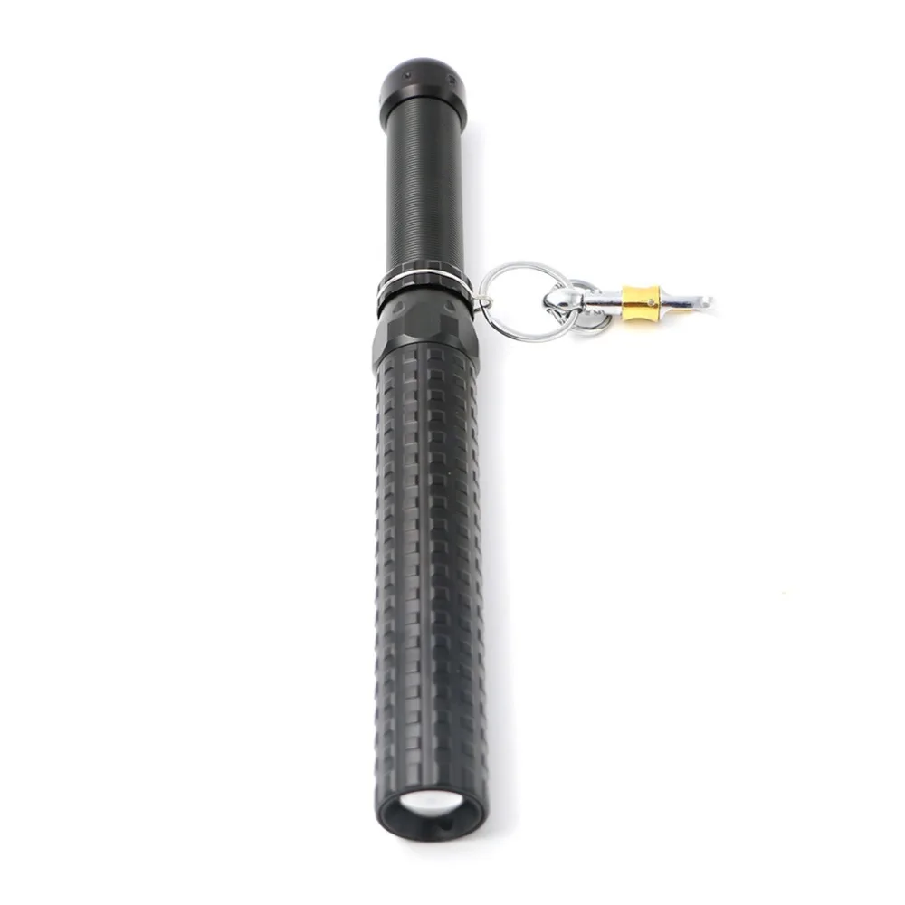 

3-mode Adjustable Flashlight Q5 800lumens Torch Light Long Lantern Use 18650/aaa For Self Defense Telescopic Steel Baton