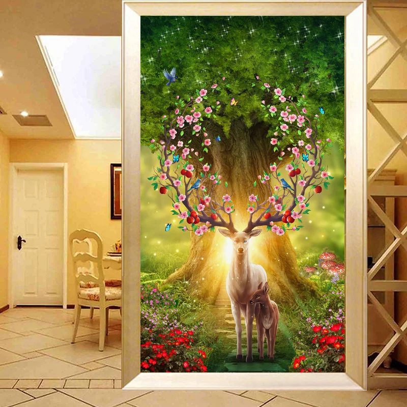 

Youran Rhinestone Painting,Round, Full,diy,3d Embroidery,5d Diamond Painting,Forest Deer,Diamond Embroidery Animal, Home Decor