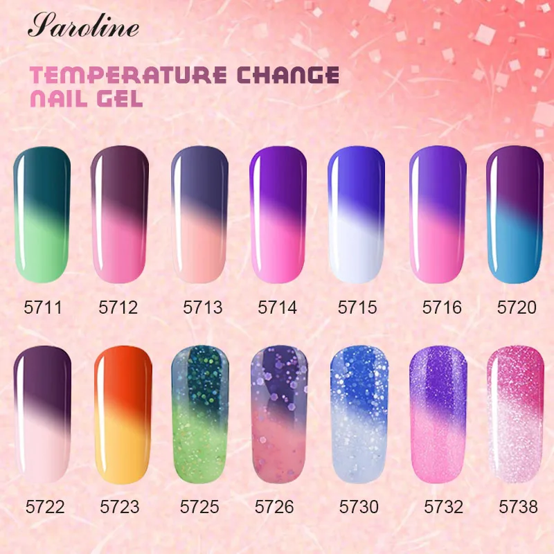 

Saroline Temperature Change Color UV Gel Polish for Nail Design Semi-permanent Hybrid Nail Soak Off Thermo Colors Gel Varnishe