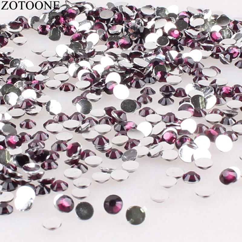 ZOTOONE 1000 шт 3-5 см блестящие стразы кристалл не горячей фиксации FlatBack шитье стразами и ткань одежды Стразы декоративный камень для ногтей D - Цвет: DeepPurple