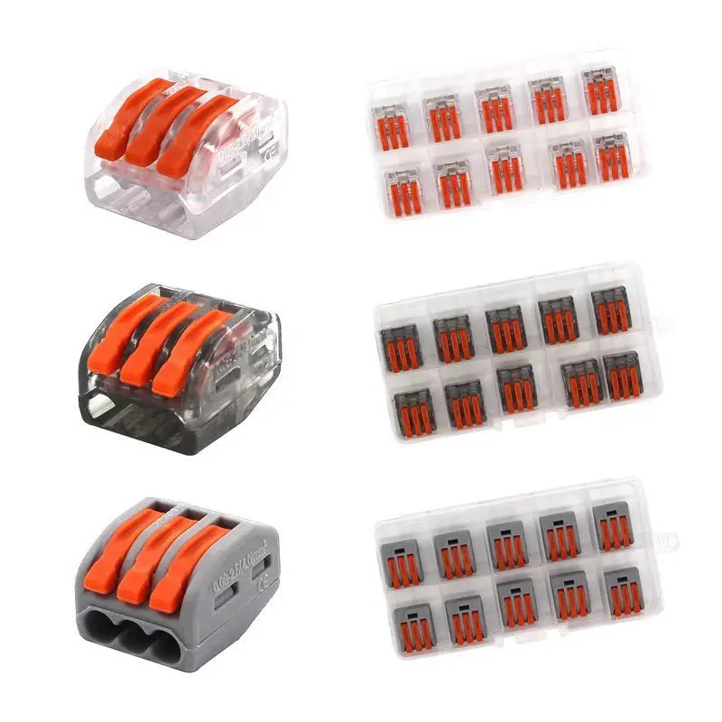 

Wago Type 222-413 10pcs/Box Conductor Terminal Block Universal Compact Wiring Splicing Conector Terminal Block Connectors