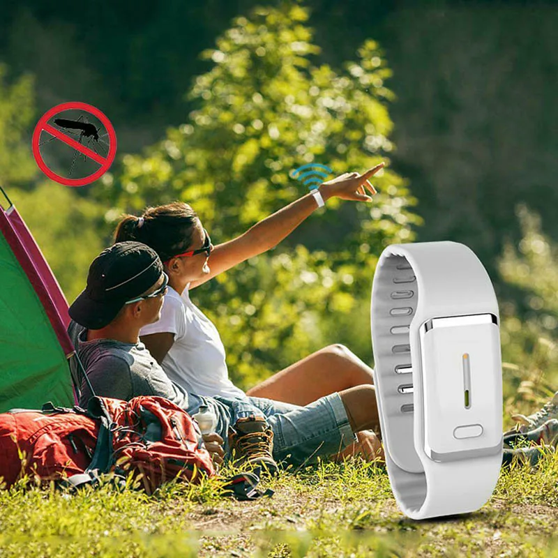 

Mosquito Repellent Bracelet USB Rechargeable Ultrasonic Biological Waves Safe Non Toxic 66CY
