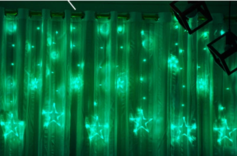 AC110V / 220V Holiday Lighting LED Fairy Star Curtain String luminarias Garland Decoration Christmas Party Wedding Light 2M