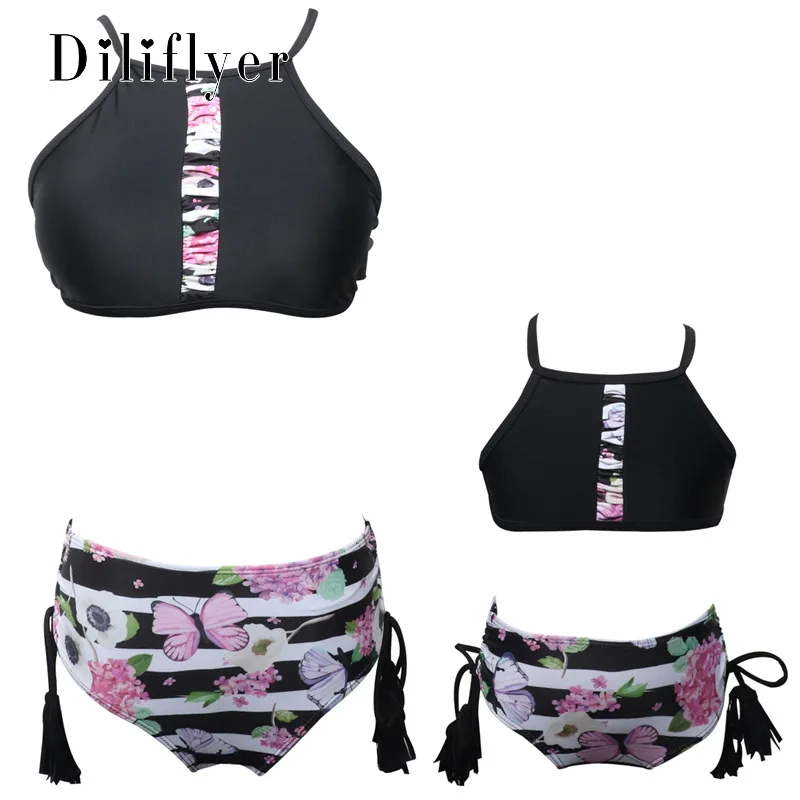 Summer Mom and Daughter Matching Swimsuit Bikinis Sets Floral Mother Dresses Clothes for Family Mommy Me | Мать и ребенок