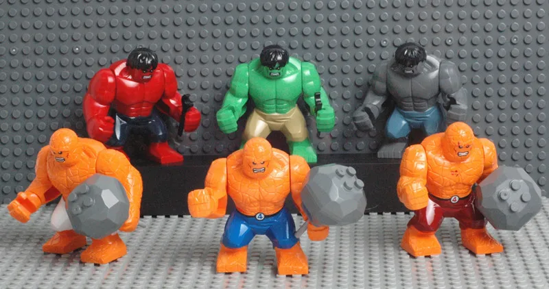 

6pcs/Set The Avengers Hulk & The THING Building Bricks Blocks Figures Compatible With Lego
