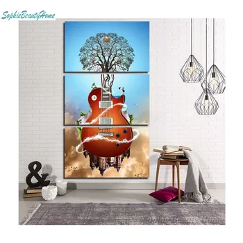 

5D DIY Diamond Painting Triple Landscape Tree Violin Diamond Embroidery Abstract Painting Colorful Mosaic Cross Embroidery Decor