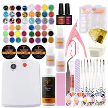 Набор УФ-гелей для маникюра, педикюра, набор инструментов 36 Вт, УФ-лампа для маникюрного набора, маникюрные щетки, наконечники для ногтей, инструменты для маникюра, набор для наращивания ногтей