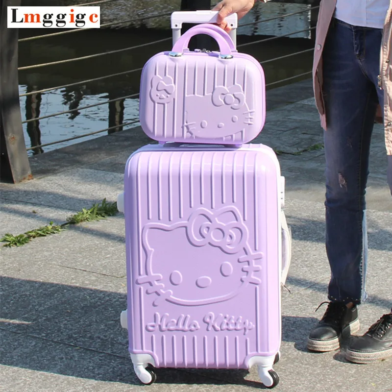 

Women Travel Suitcase,ABS Cartoon Box,Hello Kitty RollingLuggage bag ,Fashion Carry On,Kids Hardcase Trolley Case,Child Gift
