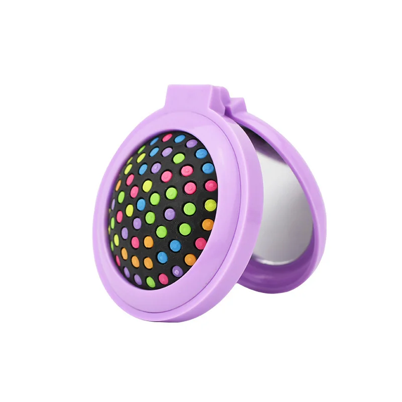 1pc Portable Folding Rainbow Hairbrush For Tangle Hair Brush Scalp Massage Airbag Hair Comb With Makeup Mirror Styling Tools ionic hairbrush
