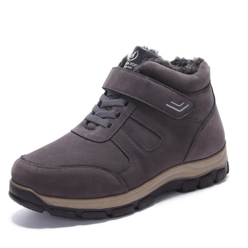 

2018 new arrivals men winter shoes resistant thick fur men boots warm flat comfortable men ankle snow boots plus size 38 - 48
