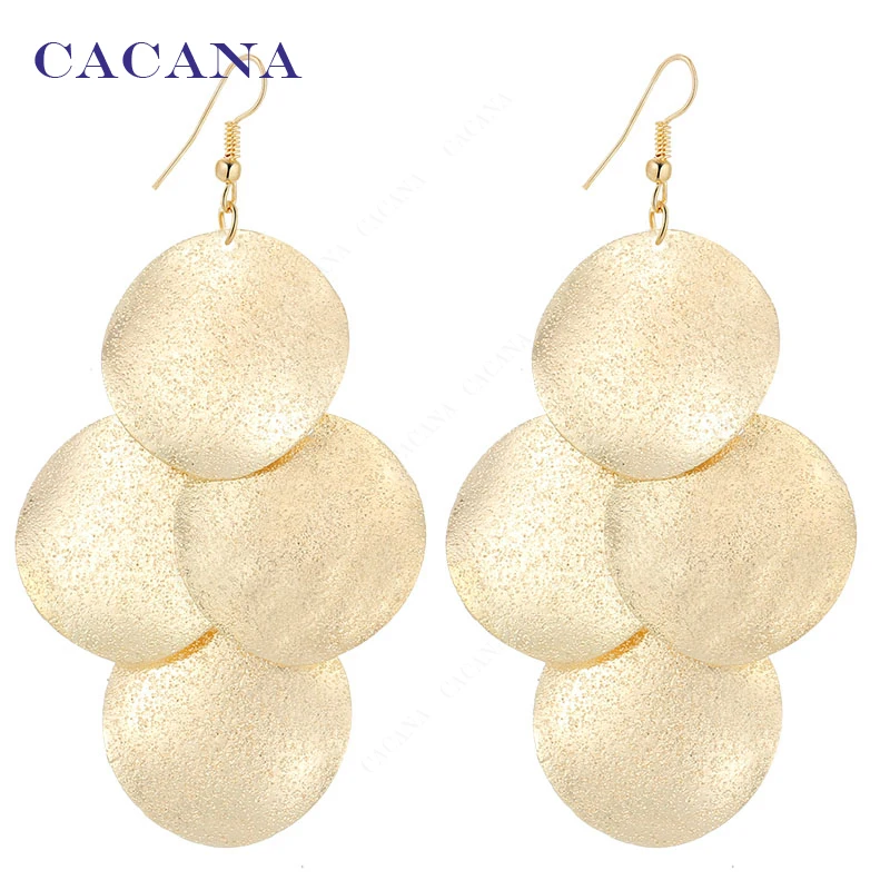 CACANA Dangle Long Earrings For Women 4 Big Sequin Bijouterie Hot Sale No.A770A771