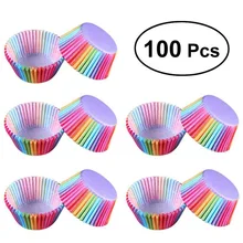 100 Pcs Rainbow Paper Cupcake/Muffin