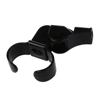 

Black Plastic Pealess Finger Grip Sports Referee Whistle