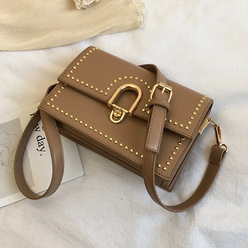 

Female Crossbody Bags For Women 2019 High Quality Leather Luxury Handbags Designer Sac Main Ladies Rivet Shoulder Messenger Bag