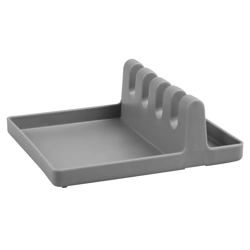 Кухонная утварь кухонная силиконовая ложка отдых Организатор утвари держатель для кухонной лопатки стеллажи полка для хранения - Цвет: gray
