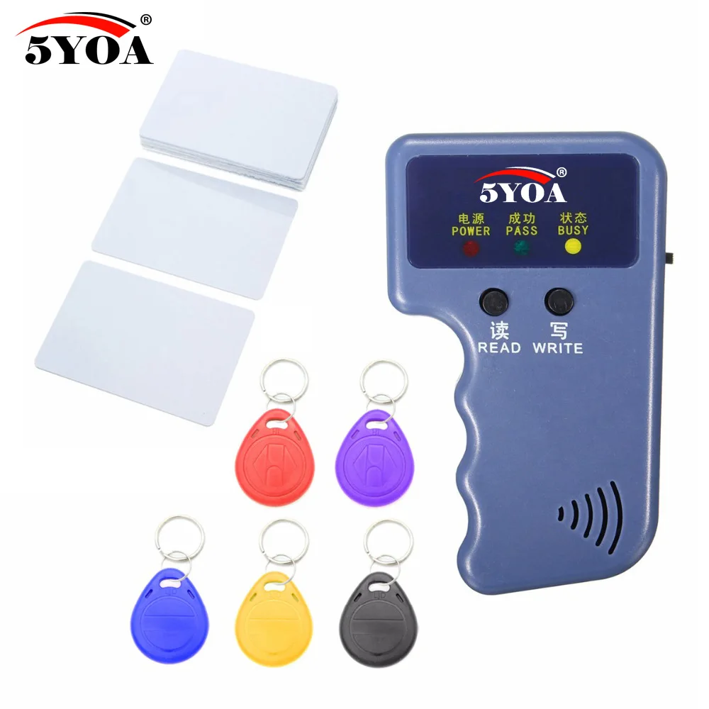 Add 5keys 5cards 125 кГц EM4100 RFID Копир писатель Дубликатор Программист считыватель+ T5577 EM4305 перезаписываемый ID Брелоки метки карты 5200 ручной - Цвет: Add 5keys 5cards