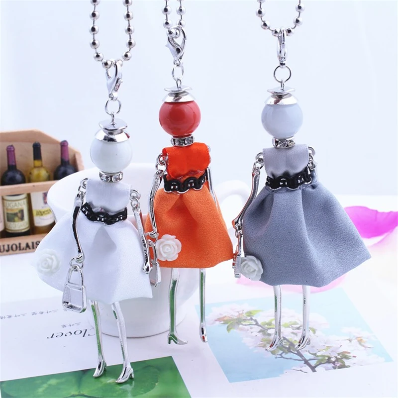 2016 French Paris Women Girl Doll Pendant Necklace Handmade New Sweater