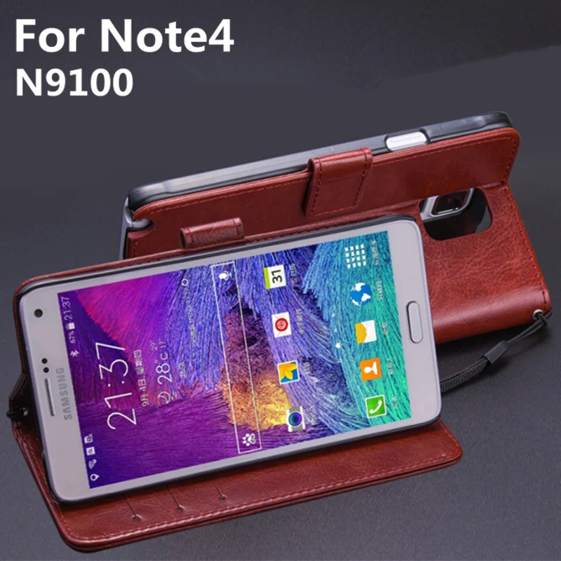 Чехол бумажник для Samsung Galaxy NOTE 4 N9100 кожаный чехол книжка с откидной крышкой и