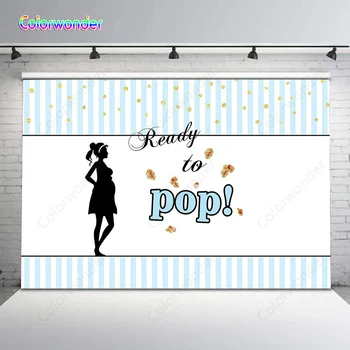 

Colorwonder Photography Background Pregnant Woman 7x5ft Blue and White Stripes with Dots Backdrop for Pregnancy Celebration Prop