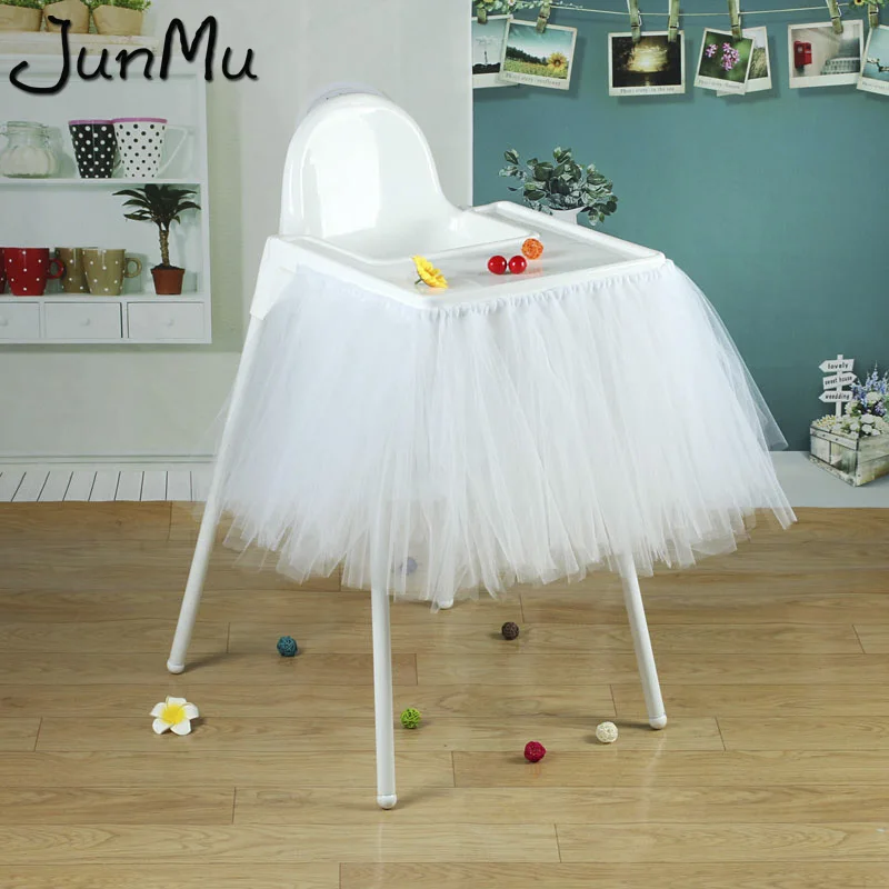 100cm x 35cm Tutu Tulle Table Skirts Baby Shower Birthday Decoration for High Chair Home Textiles Party Supplies