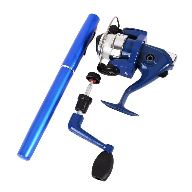 Outdoor Mini Camping Travel Baitcasting Telescopic Pocket Pen Shape Fishing Rod + Reel+ Fishing line New Arrival